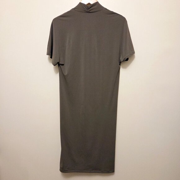 H&M Women’s Khaki Green Dolman Sleeve V-Neck Midi Shift Dress - XS - Picture 6 of 12